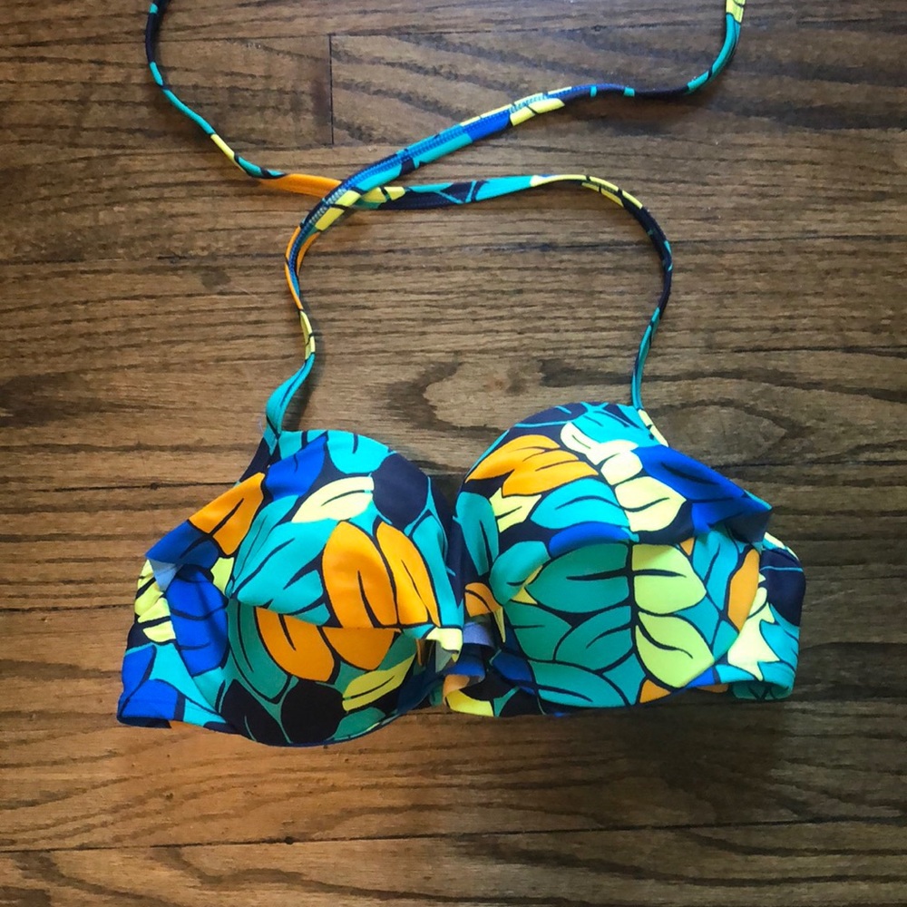 Aerie Ruffle Bikini Top! (Multi colored)